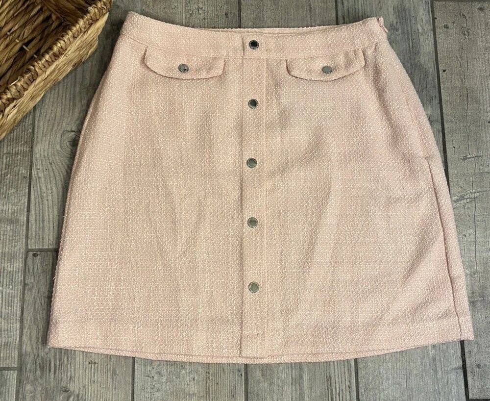 NWT Marc New York Pink Tweed Boucle Mini Skirt Size 10 Clueless Preppy Coquette